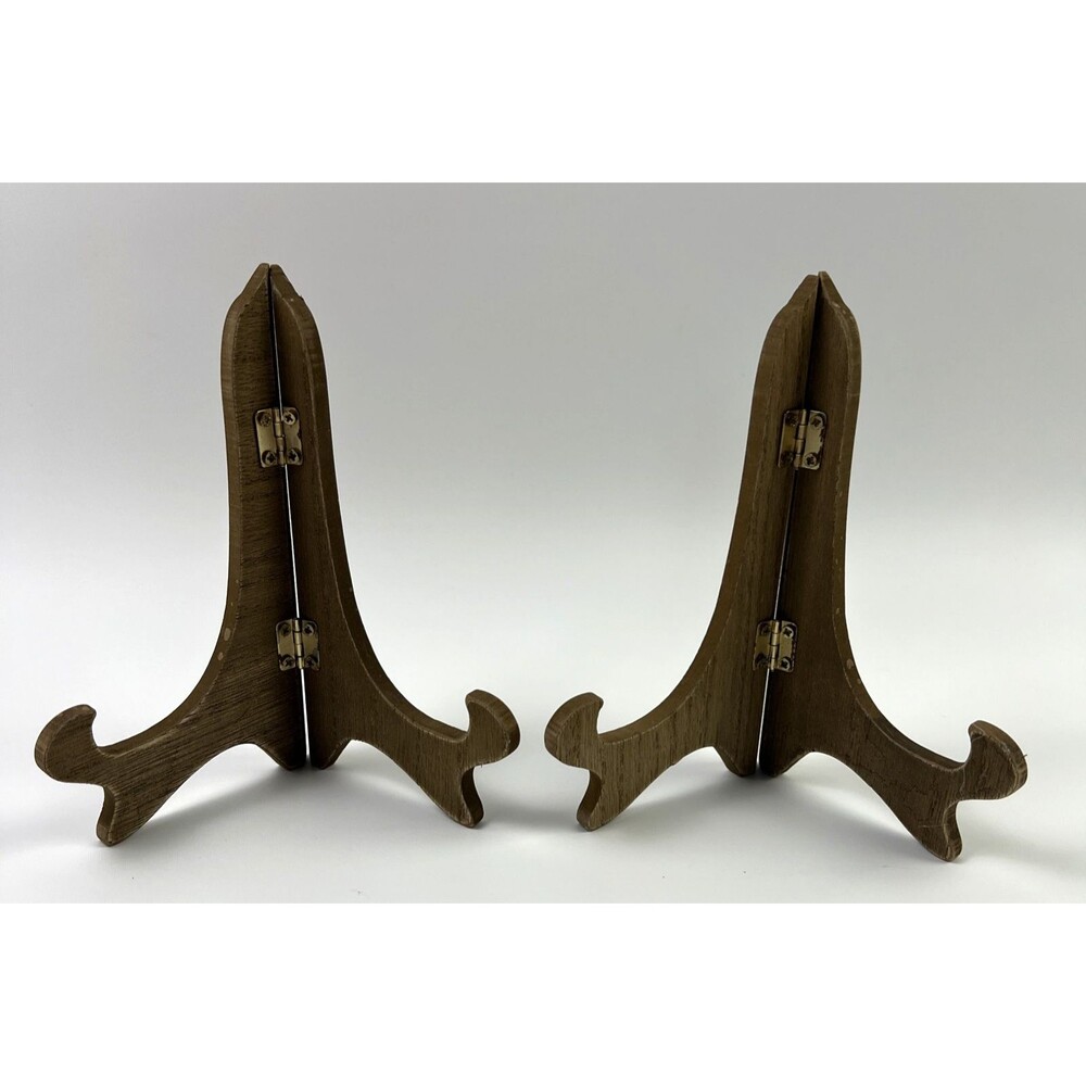 Hobby Lobby Lot 2 Wood Easel Picture Photo Holder Display Stand Brown 6"